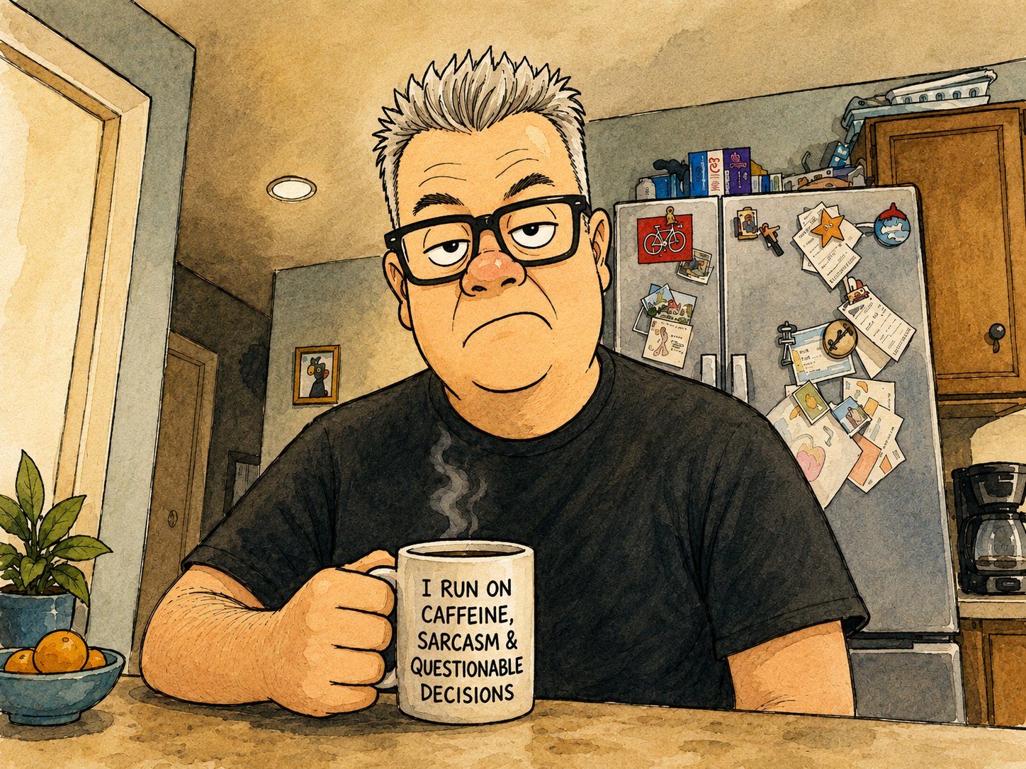 Gus at the kitchen table